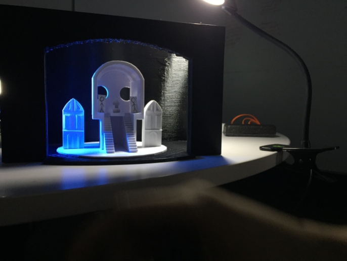 3D printed set design for a scene from Hamlet
